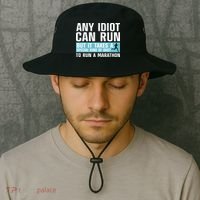 Funny Marathon Art For Men Women Marathoner Running Finisher Bucket Hat thumb 2