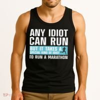 Funny Marathon Art For Men Women Marathoner Running Finisher Tank Top thumb 3