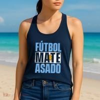 Futbol Mate Asado Argentina Soccer Lover Women's Tank Top thumb 2