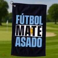 Futbol Mate Asado Argentina Soccer Lover Golf Towel thumb 1