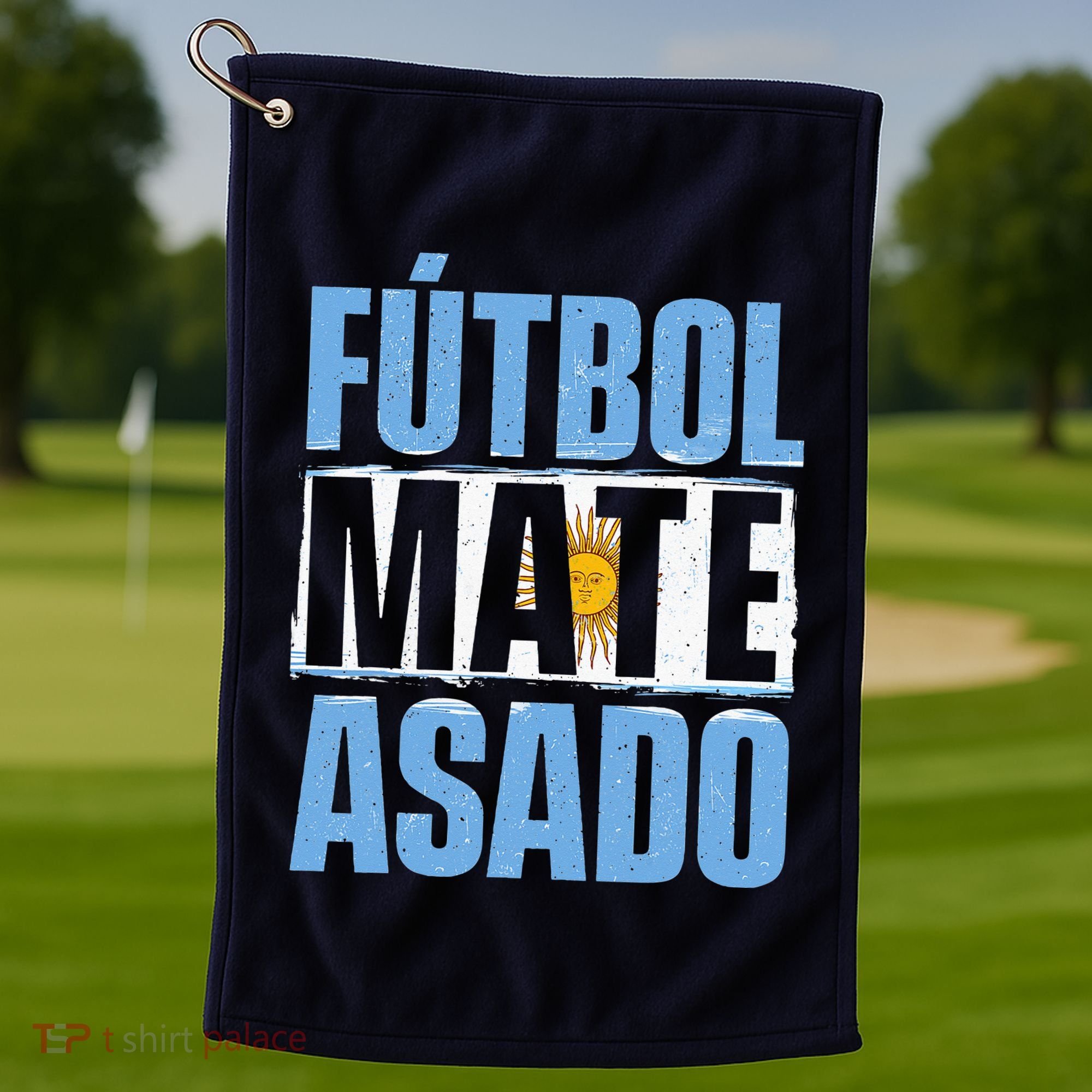 Futbol Mate Asado Argentina Soccer Lover Golf Towel