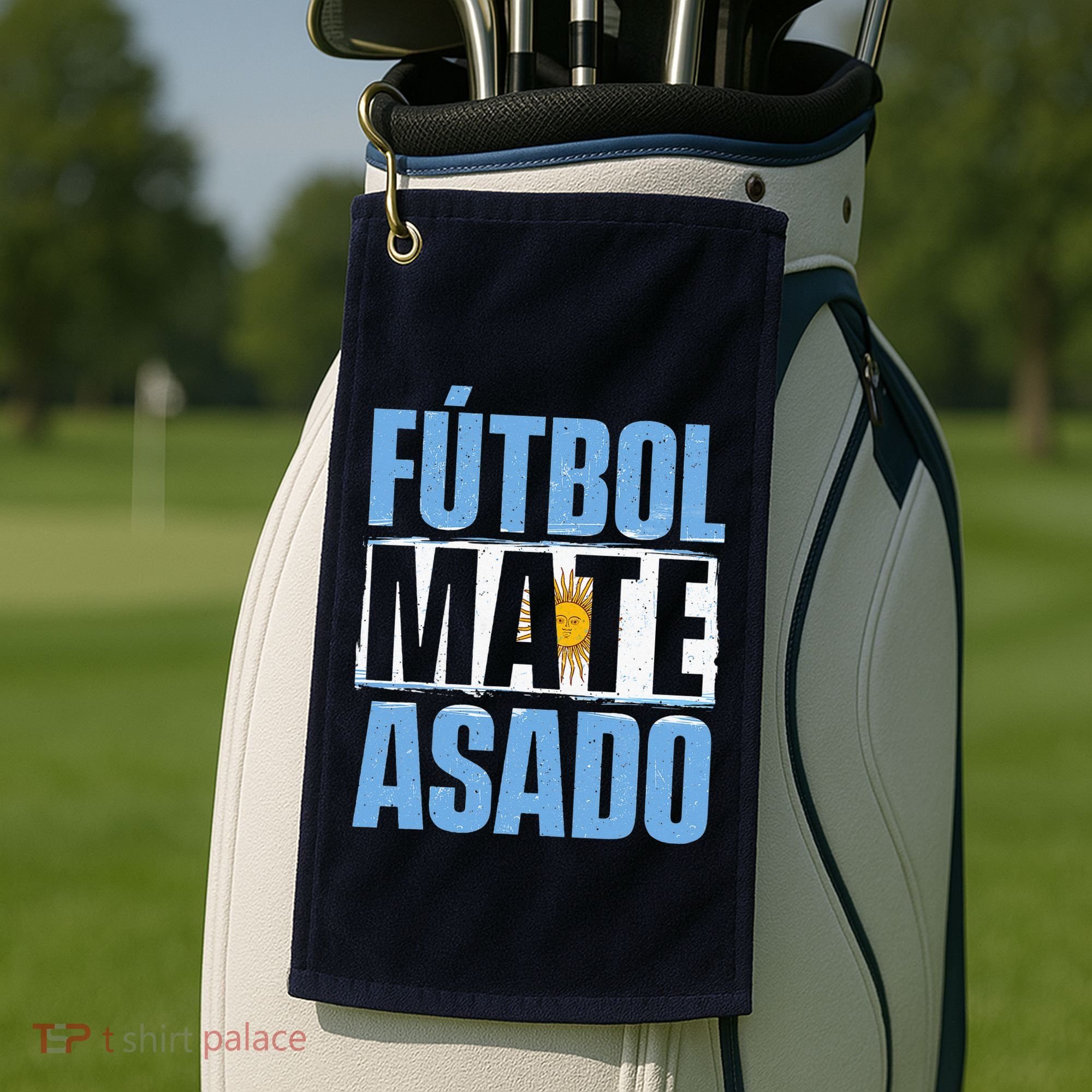 Futbol Mate Asado Argentina Soccer Lover Golf Towel