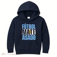 Futbol Mate Asado Argentina Soccer Lover Kids Hoodie thumb 0