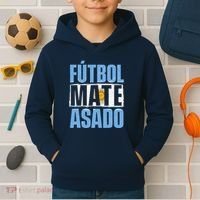 Futbol Mate Asado Argentina Soccer Lover Kids Hoodie thumb 2
