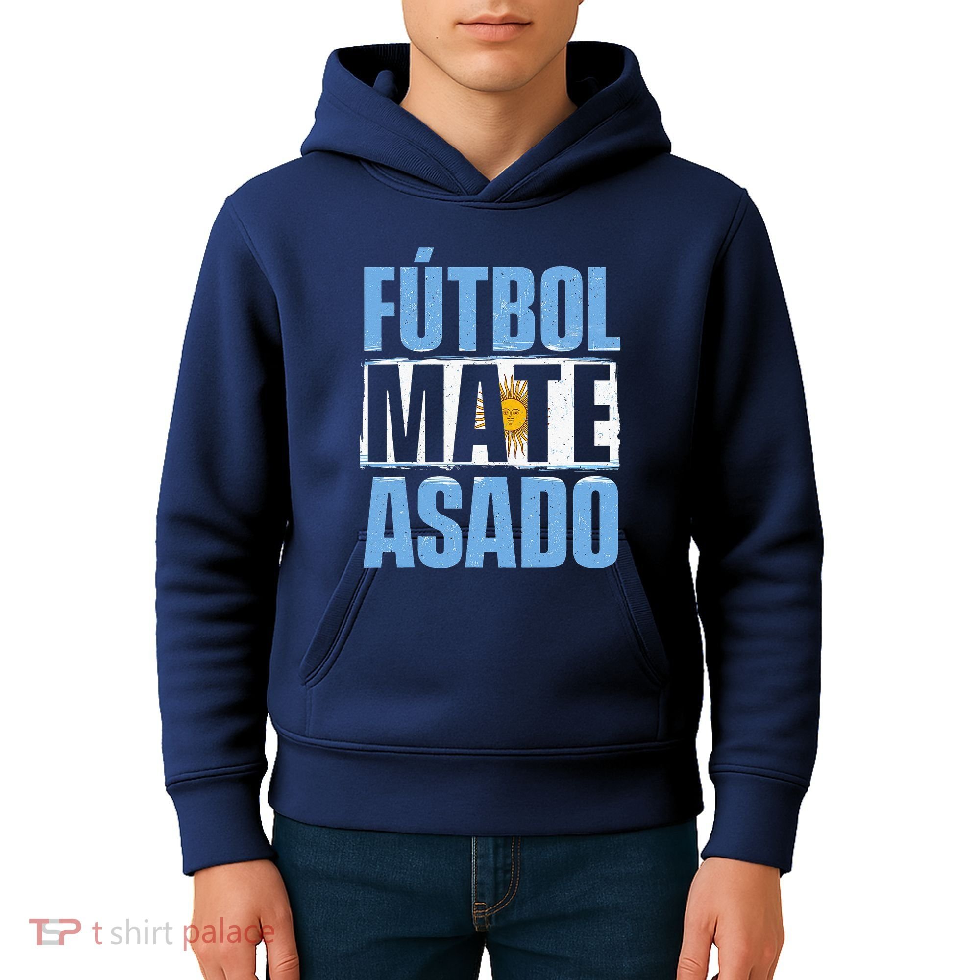 Futbol Mate Asado Argentina Soccer Lover Kids Hoodie