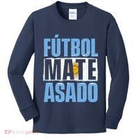Futbol Mate Asado Argentina Soccer Lover Kids Long Sleeve Shirt thumb 0