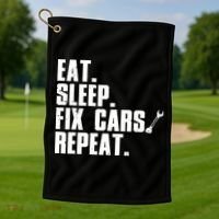 Funny Mechanic Auto Garage Automobile Car Lover Golf Towel thumb 1