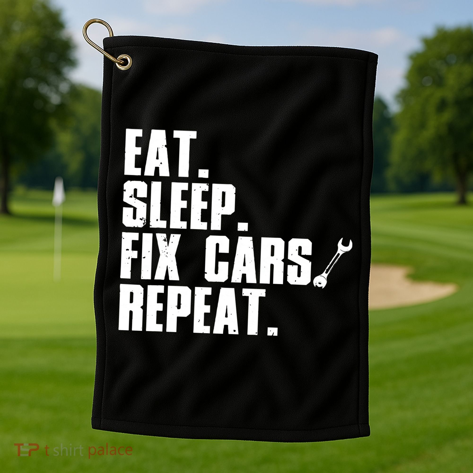 Funny Mechanic Auto Garage Automobile Car Lover Golf Towel