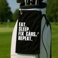 Funny Mechanic Auto Garage Automobile Car Lover Golf Towel thumb 2