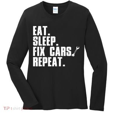 Funny Mechanic Auto Garage Automobile Car Lover Women's Long Sleeve Shirt