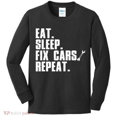 Funny Mechanic Auto Garage Automobile Car Lover Kids Long Sleeve Shirt