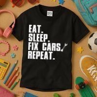 Funny Mechanic Auto Garage Automobile Car Lover Kids T-Shirt thumb 3