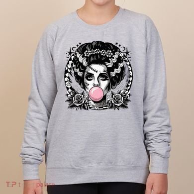 Frankenstein Monster And Bride B.U.B.B.L.E G.U.M Funny Halloween Women's Sweatshirt