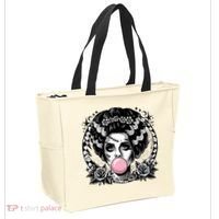 Frankenstein Monster And Bride B.U.B.B.L.E G.U.M Funny Halloween Tote Bag thumb 2
