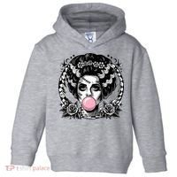 Frankenstein Monster And Bride B.U.B.B.L.E G.U.M Funny Halloween Toddler Hoodie thumb 0