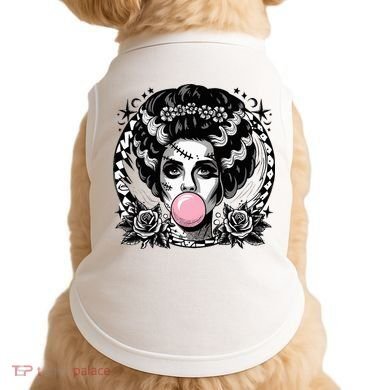 Frankenstein Monster And Bride B.U.B.B.L.E G.U.M Funny Halloween Doggie Tank