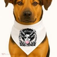 Frankenstein Monster And Bride B.U.B.B.L.E G.U.M Funny Halloween USA-Made Doggie Bandana thumb 1