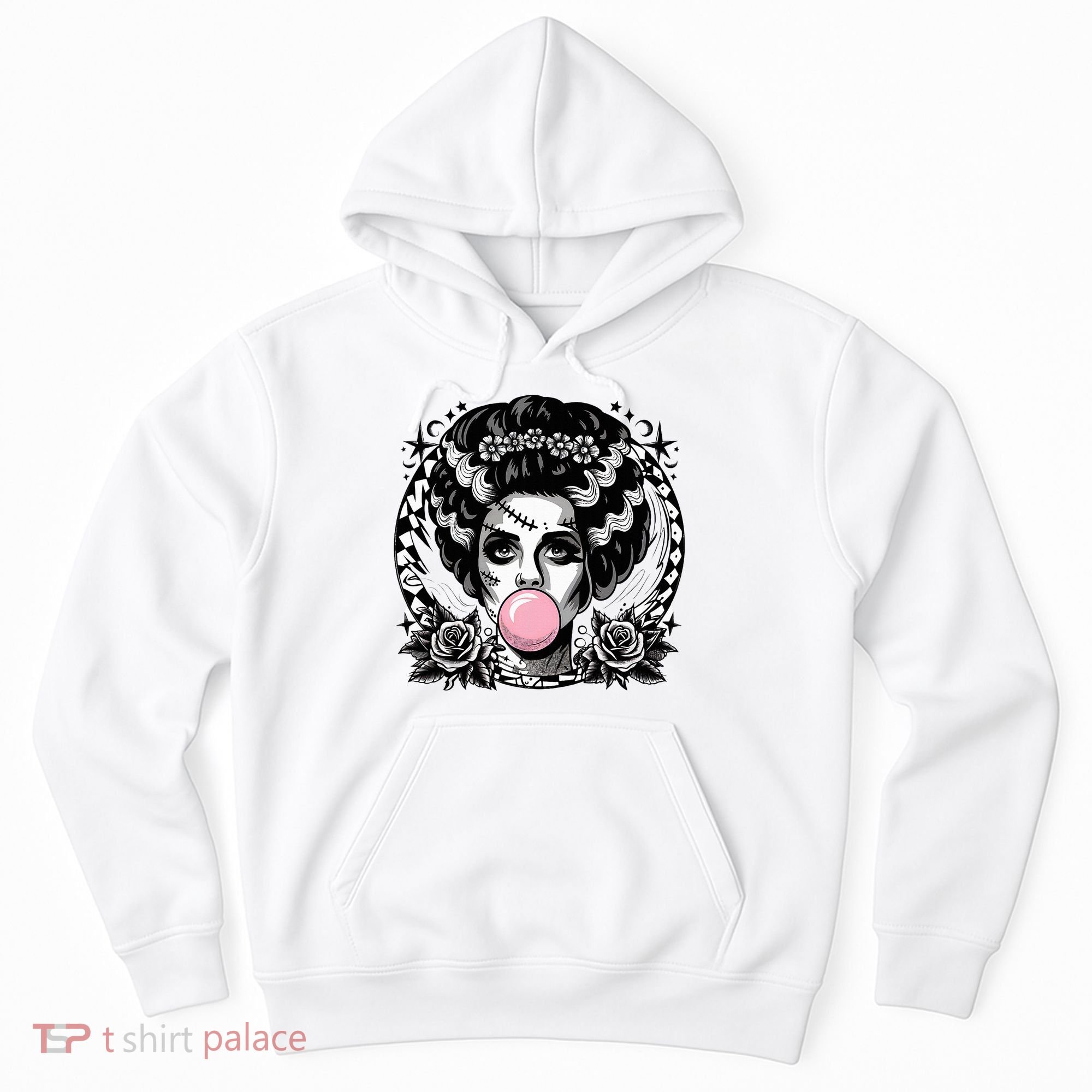 Frankenstein Monster And Bride B.U.B.B.L.E G.U.M Funny Halloween Hoodie