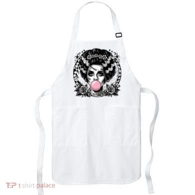 Frankenstein Monster And Bride B.U.B.B.L.E G.U.M Funny Halloween Apron