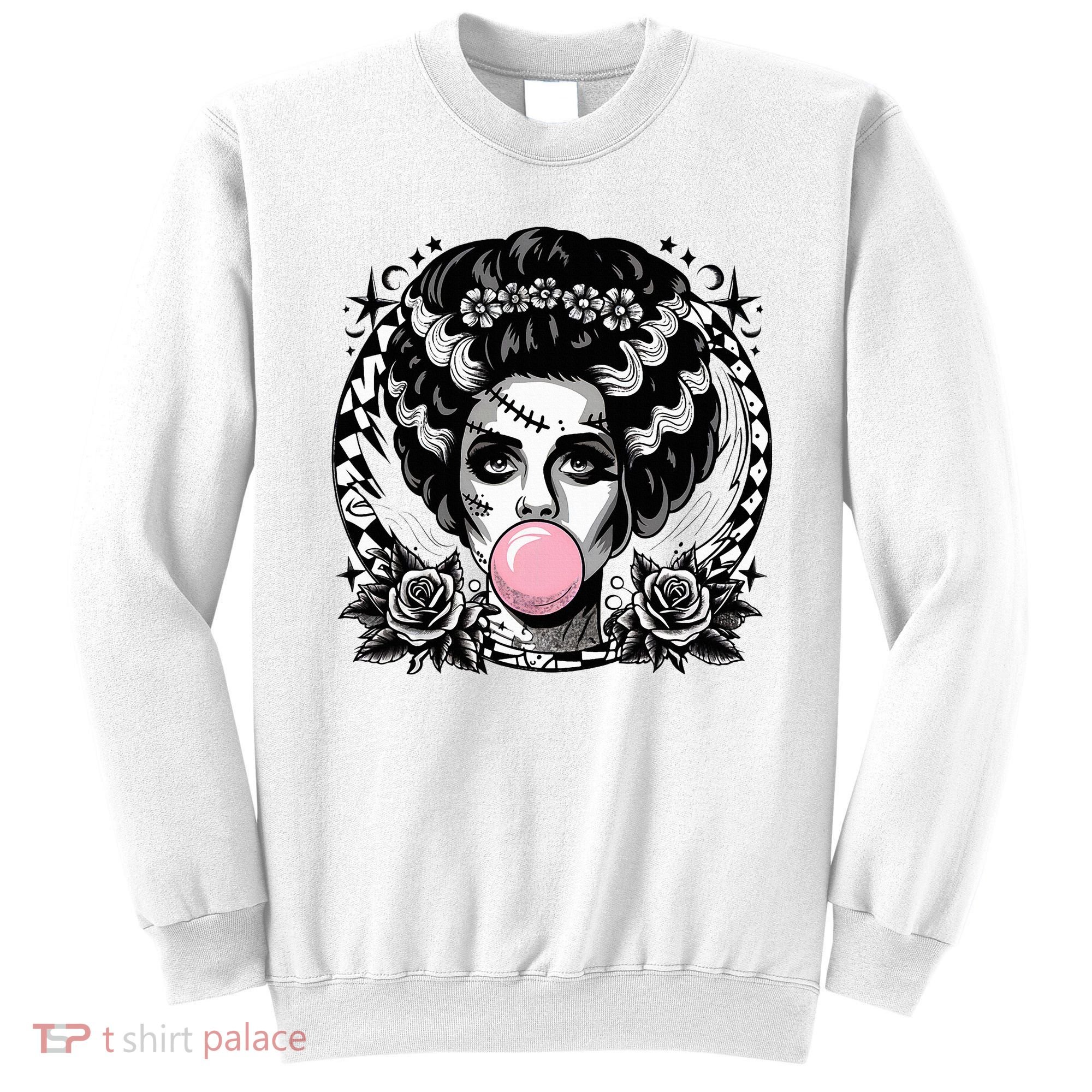 Frankenstein Monster And Bride B.U.B.B.L.E G.U.M Funny Halloween Sweatshirt