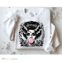 Frankenstein Monster And Bride B.U.B.B.L.E G.U.M Funny Halloween Sweatshirt thumb 2