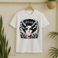 Frankenstein Monster And Bride B.U.B.B.L.E G.U.M Funny Halloween T-Shirt thumb 2