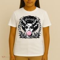 Frankenstein Monster And Bride B.U.B.B.L.E G.U.M Funny Halloween T-Shirt thumb 4
