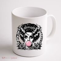 Frankenstein Monster And Bride B.U.B.B.L.E G.U.M Funny Halloween Coffee Mug thumb 1