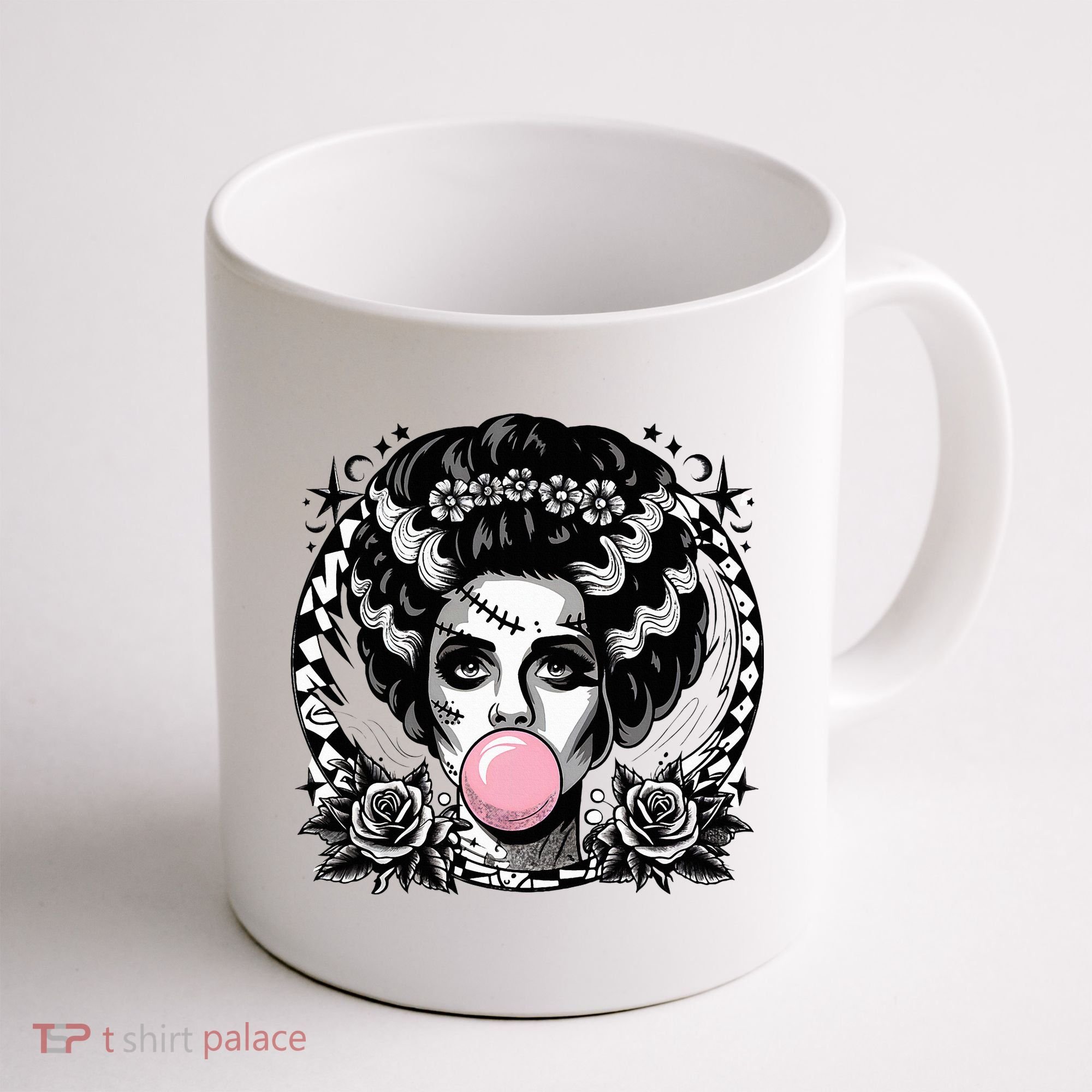 Frankenstein Monster And Bride B.U.B.B.L.E G.U.M Funny Halloween Coffee Mug