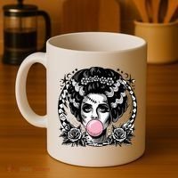 Frankenstein Monster And Bride B.U.B.B.L.E G.U.M Funny Halloween Coffee Mug thumb 4