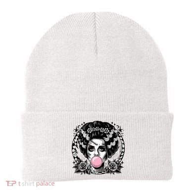 Frankenstein Monster And Bride B.U.B.B.L.E G.U.M Funny Halloween Beanie