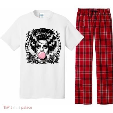 Frankenstein Monster And Bride B.U.B.B.L.E G.U.M Funny Halloween Pajama Set