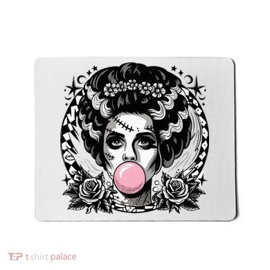 Frankenstein Monster And Bride B.U.B.B.L.E G.U.M Funny Halloween Mousepad