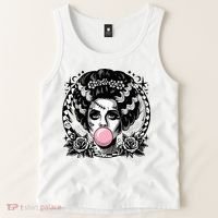 Frankenstein Monster And Bride B.U.B.B.L.E G.U.M Funny Halloween Tank Top thumb 2