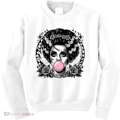 Frankenstein Monster And Bride B.U.B.B.L.E G.U.M Funny Halloween Kids Sweatshirt