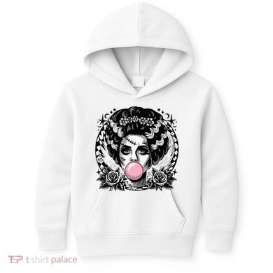 Frankenstein Monster And Bride B.U.B.B.L.E G.U.M Funny Halloween Kids Hoodie