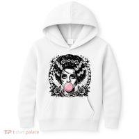 Frankenstein Monster And Bride B.U.B.B.L.E G.U.M Funny Halloween Kids Hoodie thumb 0