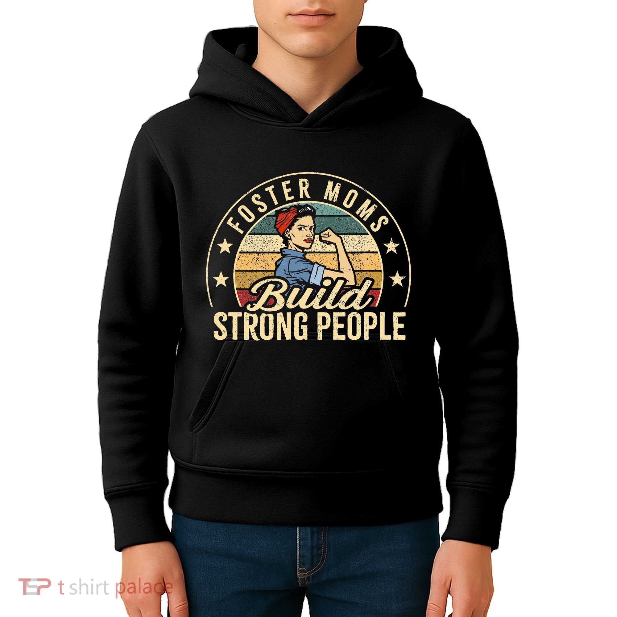 Foster Mom Appreciation Build Strong People Foster Care Kids Hoodie