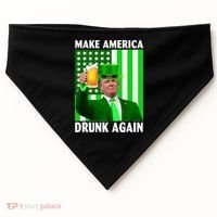 Funny Make America Drunk Again Trump Patricks Day USA-Made Doggie Bandana thumb 0