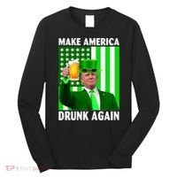 Funny Make America Drunk Again Trump Patricks Day Long Sleeve Shirt thumb 0