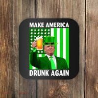 Funny Make America Drunk Again Trump Patricks Day Coaster thumb 0