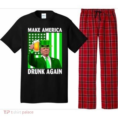 Funny Make America Drunk Again Trump Patricks Day Pajama Set