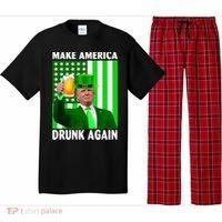 Funny Make America Drunk Again Trump Patricks Day Pajama Set thumb 0