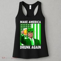 Funny Make America Drunk Again Trump Patricks Day Women's Tank Top thumb 3