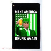 Funny Make America Drunk Again Trump Patricks Day Golf Towel thumb 0