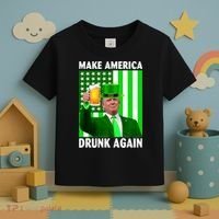 Funny Make America Drunk Again Trump Patricks Day Toddler T-Shirt thumb 3