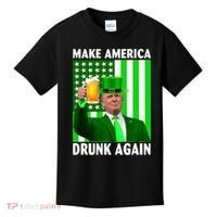 Funny Make America Drunk Again Trump Patricks Day Kids T-Shirt thumb 0