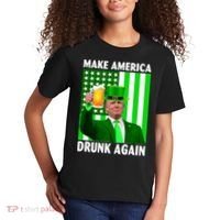 Funny Make America Drunk Again Trump Patricks Day Kids T-Shirt thumb 2