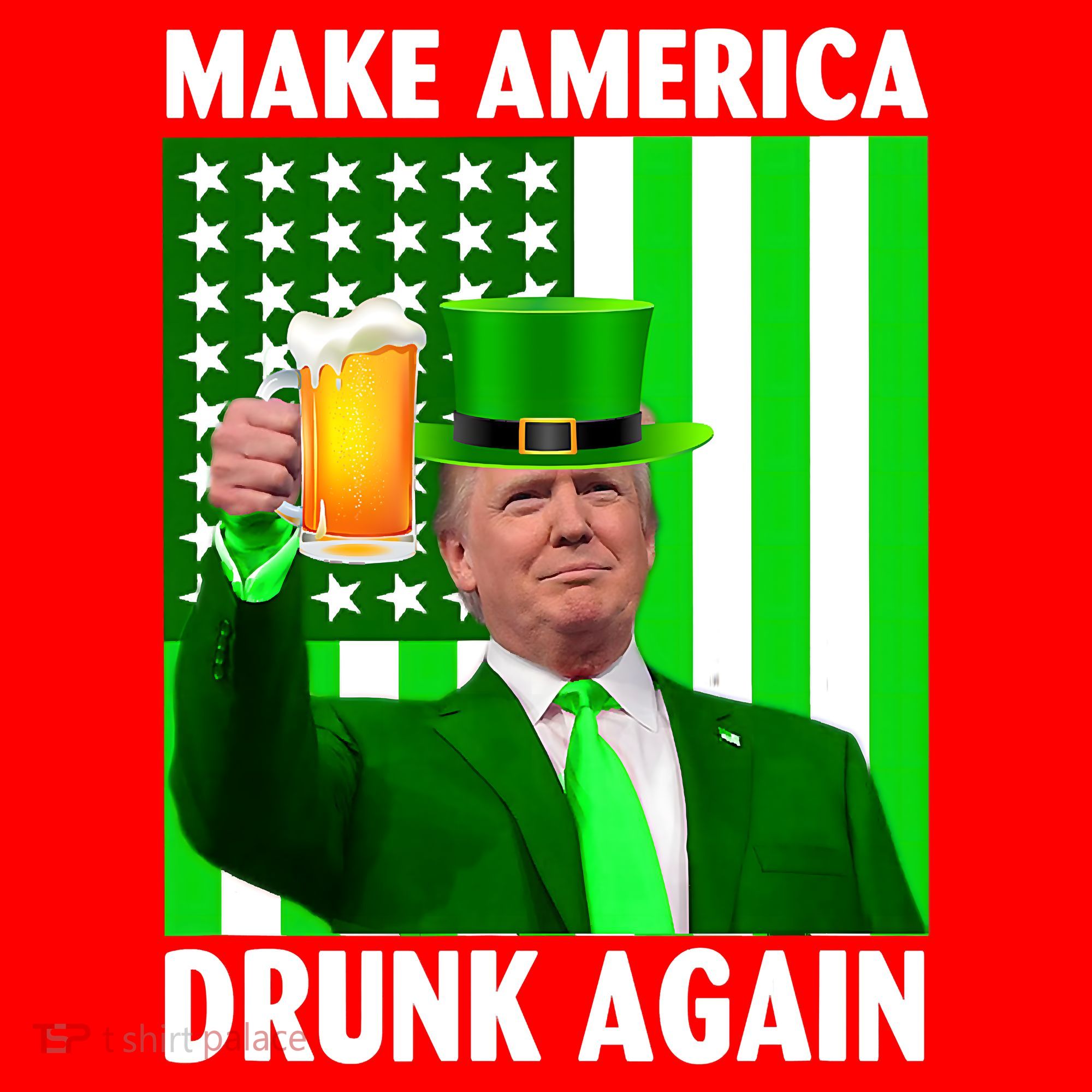 Funny Make America Drunk Again Trump Patricks Day Santa Hat