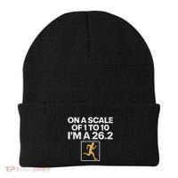 Funny Marathon Art Women Marathon Finisher 26.2 Running Beanie thumb 0